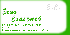 erno csasznek business card